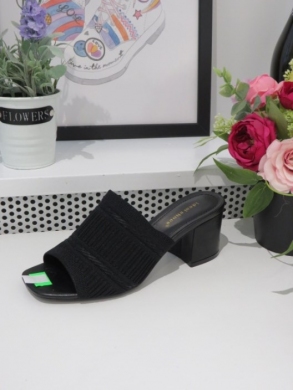 Klapki damskie na obcasie (36-41) 8705 BLACK