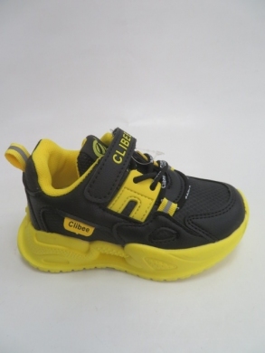 Buty sportowe dziewczęce (21-26) E106 BLACK/YELLOW