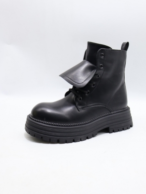 Botki damskie ocieplane na płaskim (36-41) QH7830-1 BLACK