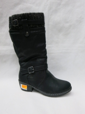 Kozaki damskie ocieplane na obcasie (37-42) 1817-1 BLACK