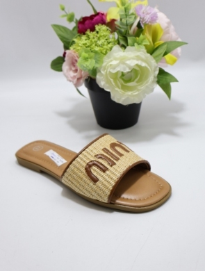 Klapki damskie na płaskim (36-41) CL33 CAMEL