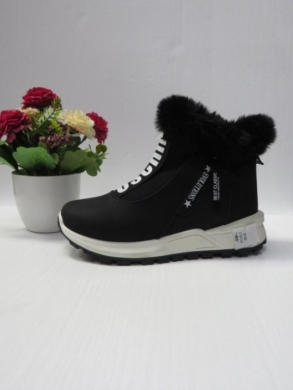 Botki damskie ocieplane na płaskim (36-41) 9130-1 BLACK