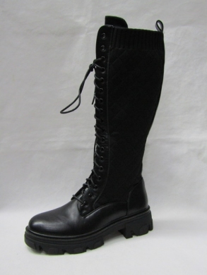 Kozaki damskie na płaskim (36-41) DE327 BLACK