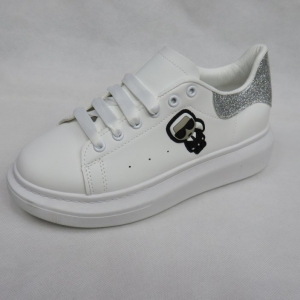 Buty sportowe damskie na płaskim (36-40) 6688-12 WHITE/GREY