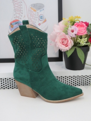 Kozaki damskie na obcasie (36-41) RQ460 GREEN