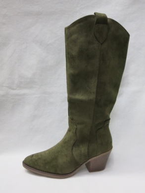 Kozaki damskie ocieplane na obcasie (36-41) 16807 GREEN