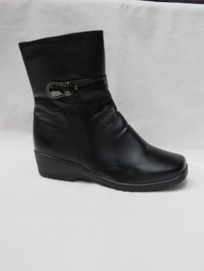 Botki damskie ocieplane na koturnie (39-43) C07 BLACK