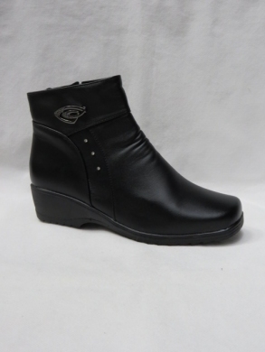 Botki damskie ocieplane na koturnie (39-43) C01 BLACK
