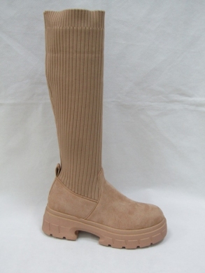 Kozaki damskie na płaskim (36-41) VL195 KHAKI