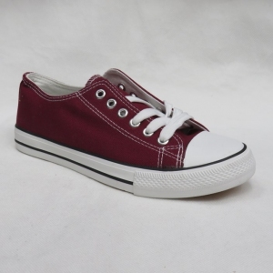 Trampki damskie na płaskim (36-41) 7-B16F BORDO