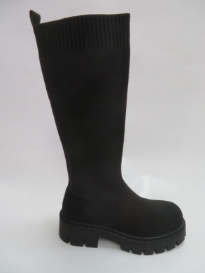 Kozaki damskie jesienne na płaskim (36-41) RQ403 BLACK