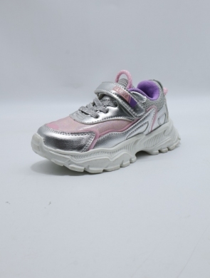 Buty sportowe dziewczęce (27-32) E89 SILVER/PINK