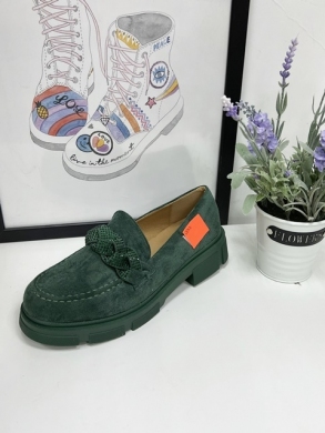 Mokasyny damskie na płaskim (36-41) 3675 GREEN