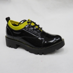 Półbuty damskie na koturnie (36-41) C20-70213-2 BLACK/YELLOW