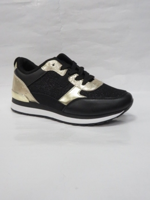 Buty sportowe damskie na płaskim (36-41) 28703 BLACK/GOLD