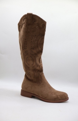 Kozaki damskie na płaskim (36-41) H198 COFFE
