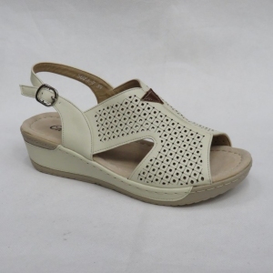 Sandały damskie na koturnie (36-41) 6056-7 BEIGE/BROWN