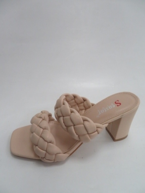 Klapki damskie na obcasie (36-41) TU210 BEIGE