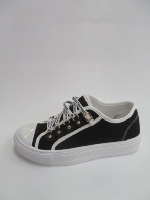 Trampki damskie na płaskim (36-41) 4177-1 BLACK