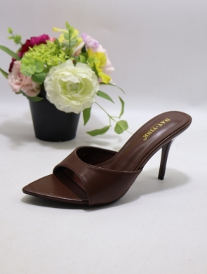 Klapki damskie na szpilce (36-41) 38-11 BROWN