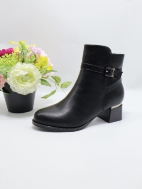Botki damskie ocieplane na obcasie (36-41) H128 BLACK