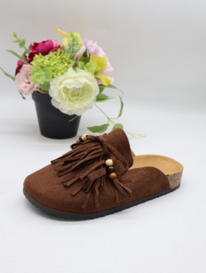 Klapki damskie na płaskim (36-41) DM561 BROWN