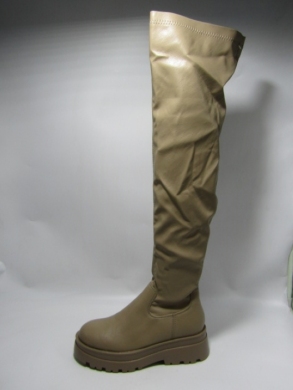 Kozaki damskie na płaskim (36-41) F 5969 KHAKI
