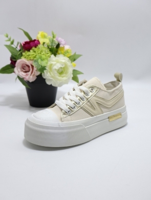 Trampki damskie na płaskim (36-41) LY098 BEIGE