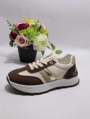 Buty sportowe damskie na płaskim (36-41) 88-117 BROWN