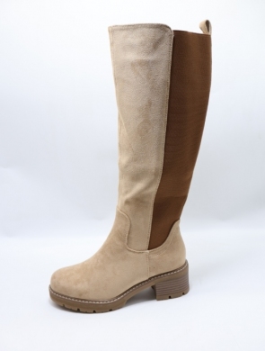 Kozaki damskie ocieplane na obcasie (36-41) LH182 KHAKI
