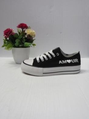 Trampki damskie na płaskim (36-41) A310 BLACK