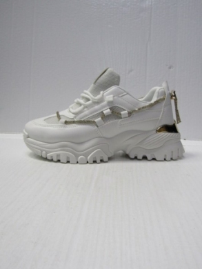 Buty sportowe damskie na płaskim (36-41) WW-119 WHITE/GOLD