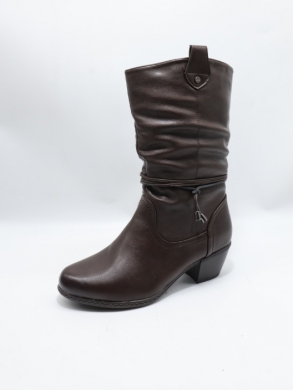 Kozaki damskie ocieplane na obcasie (36-42) 7390R-2 BROWN