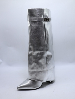 Kozaki damskie na obcasie (36-41) 8623A SILVER