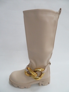 Kozaki damskie jesienne na płaskim (36-41) 8396 BEIGE