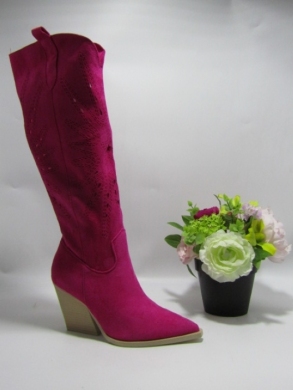 Kozaki damskie na obcasie (36-41) 8676 FUCHSIA