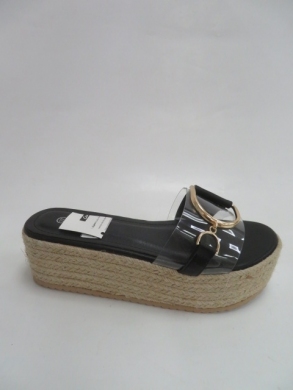 Klapki damskie na koturnie (36-41) 77-321 BLACK