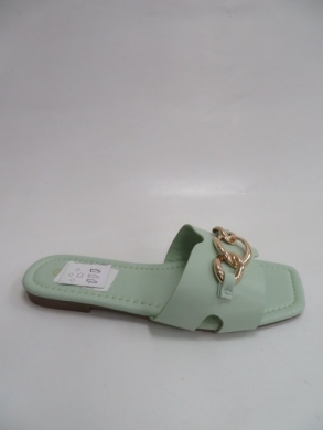 Klapki damskie na płaskim (36-41) 2305-12 GREEN
