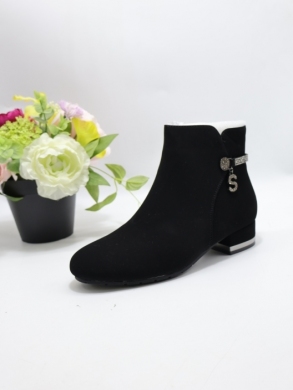 Botki damskie ocieplane na obcasie (36-41) DX2330 BLACK