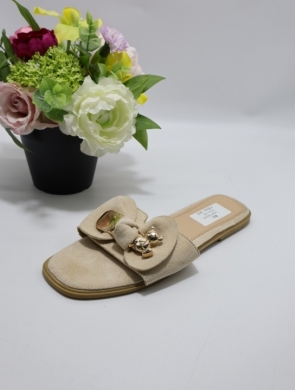 Klapki damskie na płaskim (36-41) LS-587 BEIGE