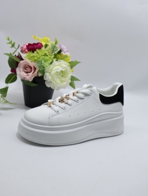 Buty sportowe damskie na płaskim (37-41) LA260 WH/BLACK