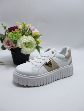 Buty sportowe damskie na płaskim (36-41) GG699 WHITE