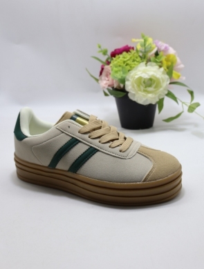 Buty sportowe damskie na płaskim (36-41) 24001 BE/GREEN/A