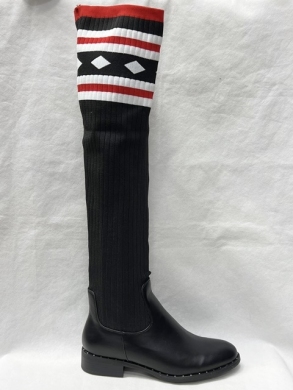 Kozaki damskie na płaskim (36-41) BH128-HB BLACK