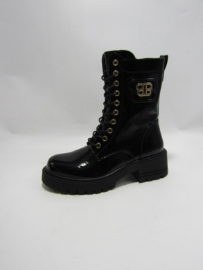 Botki damskie ocieplane na płaskim (36-41) HBL-139 BLACK/MIR