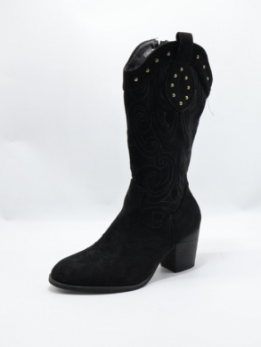 Kozaki damskie na obcasie (36-41) V-711 BLACK