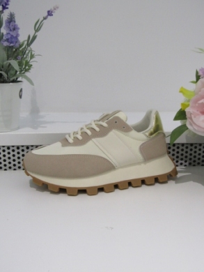 Buty sportowe damskie na płaskim (36-41) 23093 BEIGE