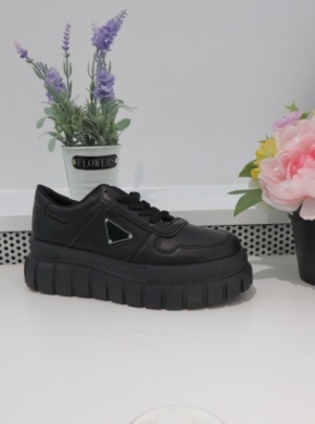 Buty sportowe damskie na płaskim (36-41) 23028 BLACK