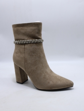 Botki damskie ocieplane na obcasie (36-41) RQ485 KHAKI