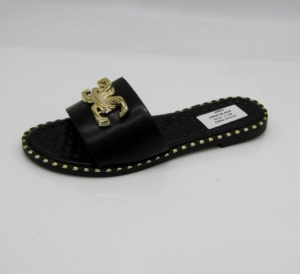 Klapki damskie na płaskim (36-41) DM96 BLACK